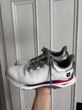 FootJoy Women’s White Golf Shoes with Pink & Purple Accents